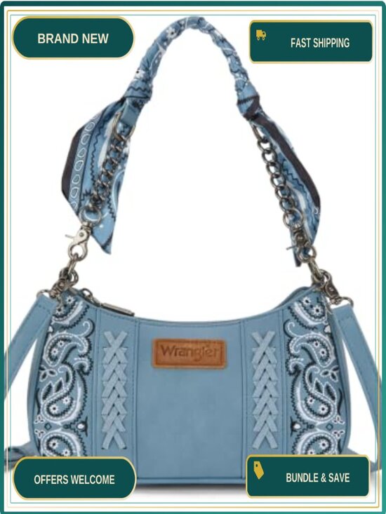 Handbags - Western Paisley Hobo Shoulder Bag Bandana Handle Crossbody